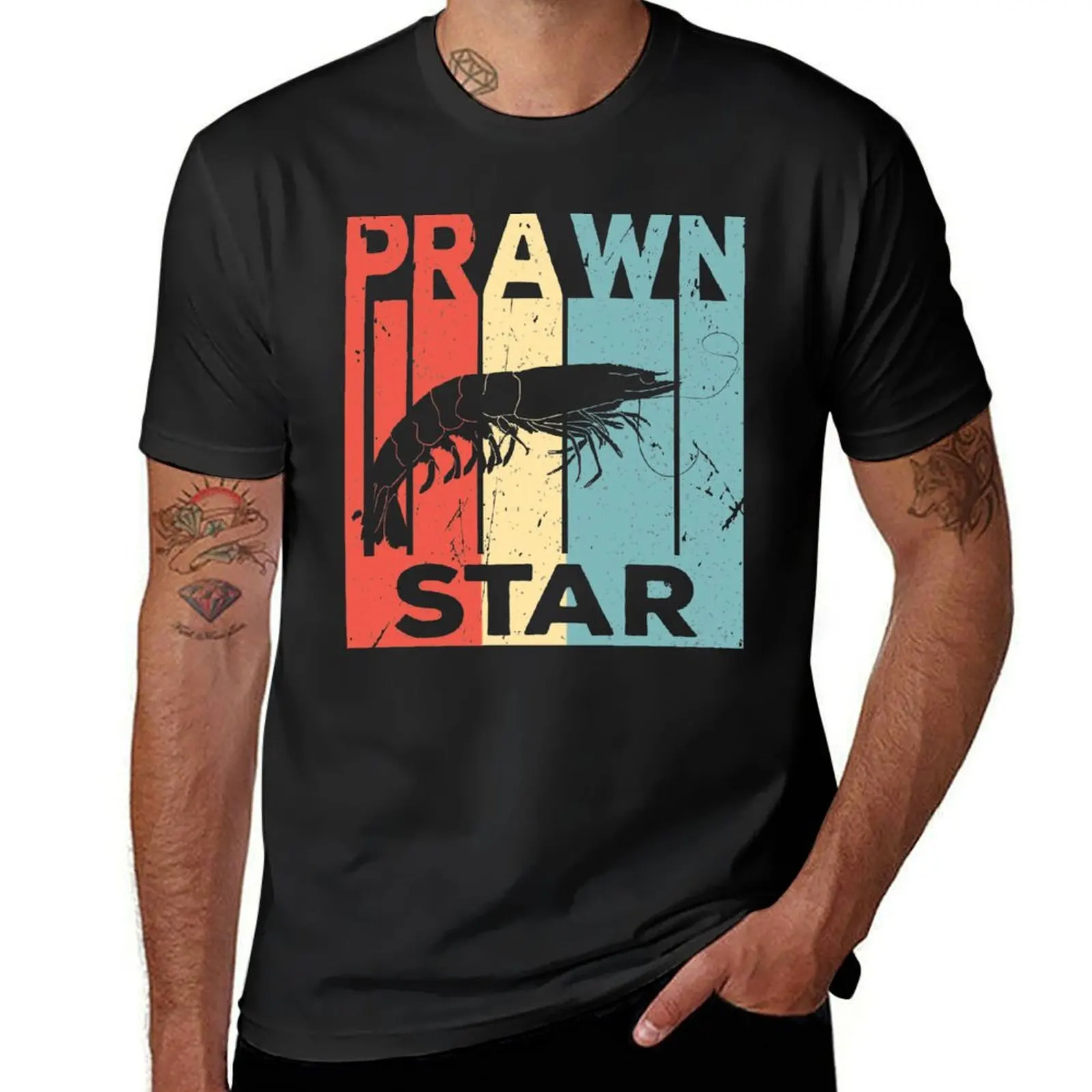 Prawn Star Vintage Retro T-Shirt aesthetic clothes quick drying kawaii clothes Men's t shirts