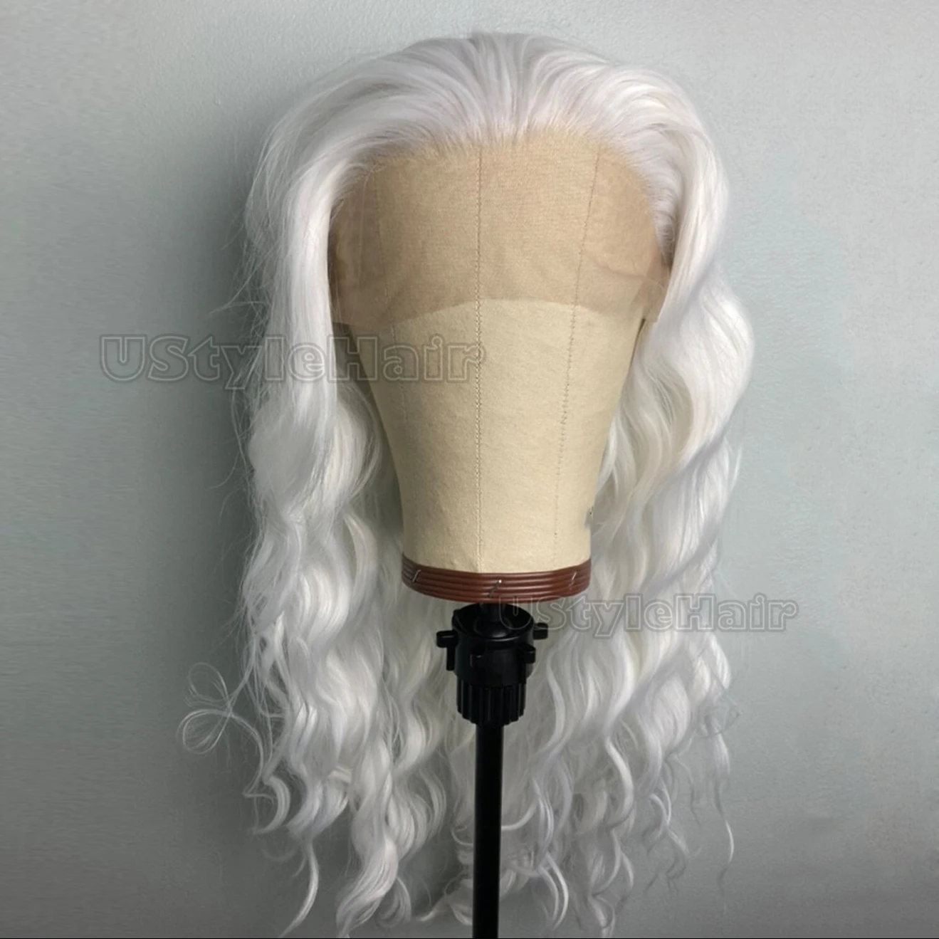 الأبيض موجة عميقة شعر مستعار 13x4 الدانتيل شعر مستعار أمامي طويل الاصطناعية الباروكات الأمامية للنساء غلويليس ارتداء اليومي تأثيري الباروكات مقاومة للحرارة #2