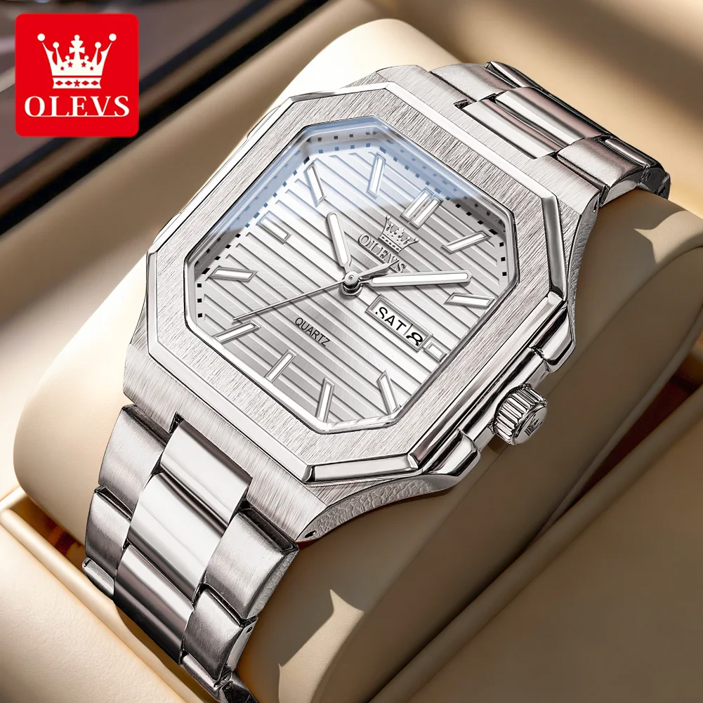 

Мужские часы OLEVS 3731, оригинальные кварцевые, модные, с покрытым зеркалом, функцией ночной подсветки, водонепроницаемые, с окошком для календаря.