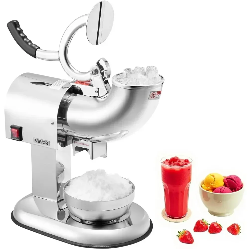 

High-Capacity VEVOR Electric Ice Crusher, 440 lbs/Hour Stainless Steel Snow Cone Maker with Four Blades and Included Bowl