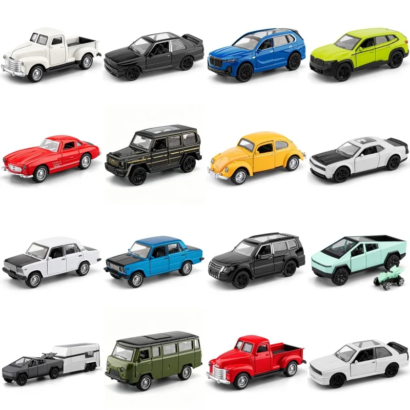 

Small Size Alloy Car 1:36 Scale Sports Car Replica Simple Pull Back Function Without Sound Light Fun Classic Play Toy For Boys