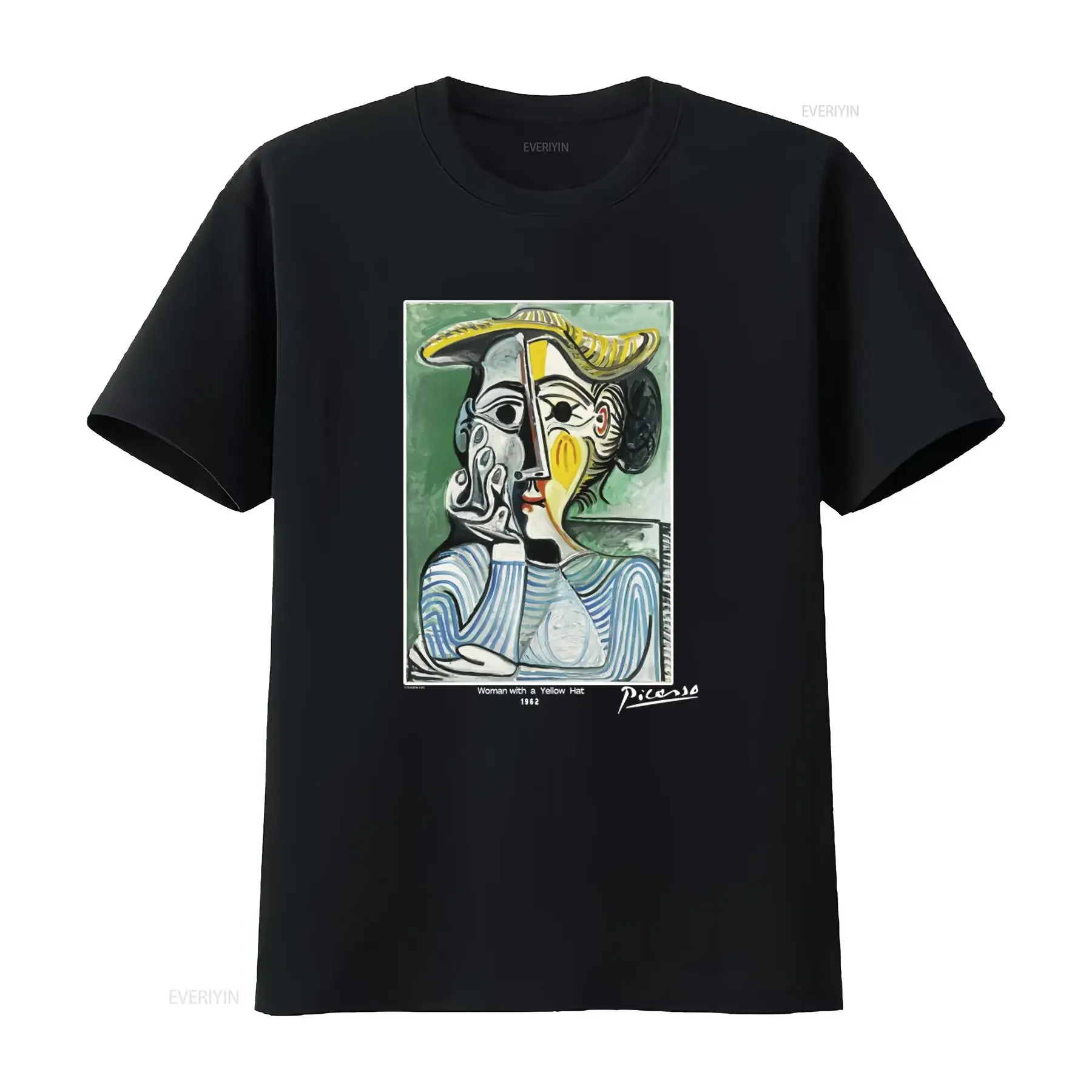 Vintage 1995 XL Picasso Art T Shirt 'Woman with a Yellow Hat' Print Unique Design for Lovers vintage Washed Unisex Comfortable