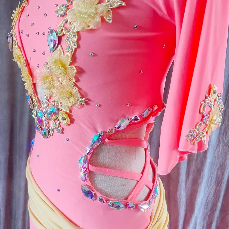 Customized Belly Dance Dress Practice Clothes Performance Competition Costumes Folk Hot Diamond Clash Robe