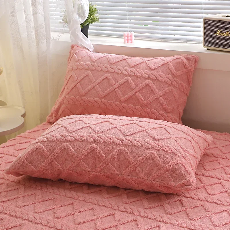 2pcs Pillowcase Velvet Pillow Cover 48x74cm Pillowslip Rectangle Cushion Cover Warm Pillow Case fundas de almohada