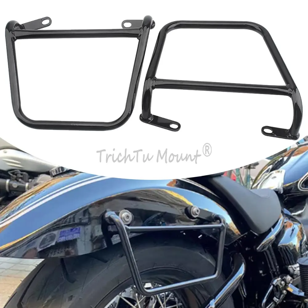 1Pair Saddlebag Support Racks Motorcycle Saddlebag Bracket Compatible With Bmw R18 2020-2023 High Quality Steel Iron Vivid Black