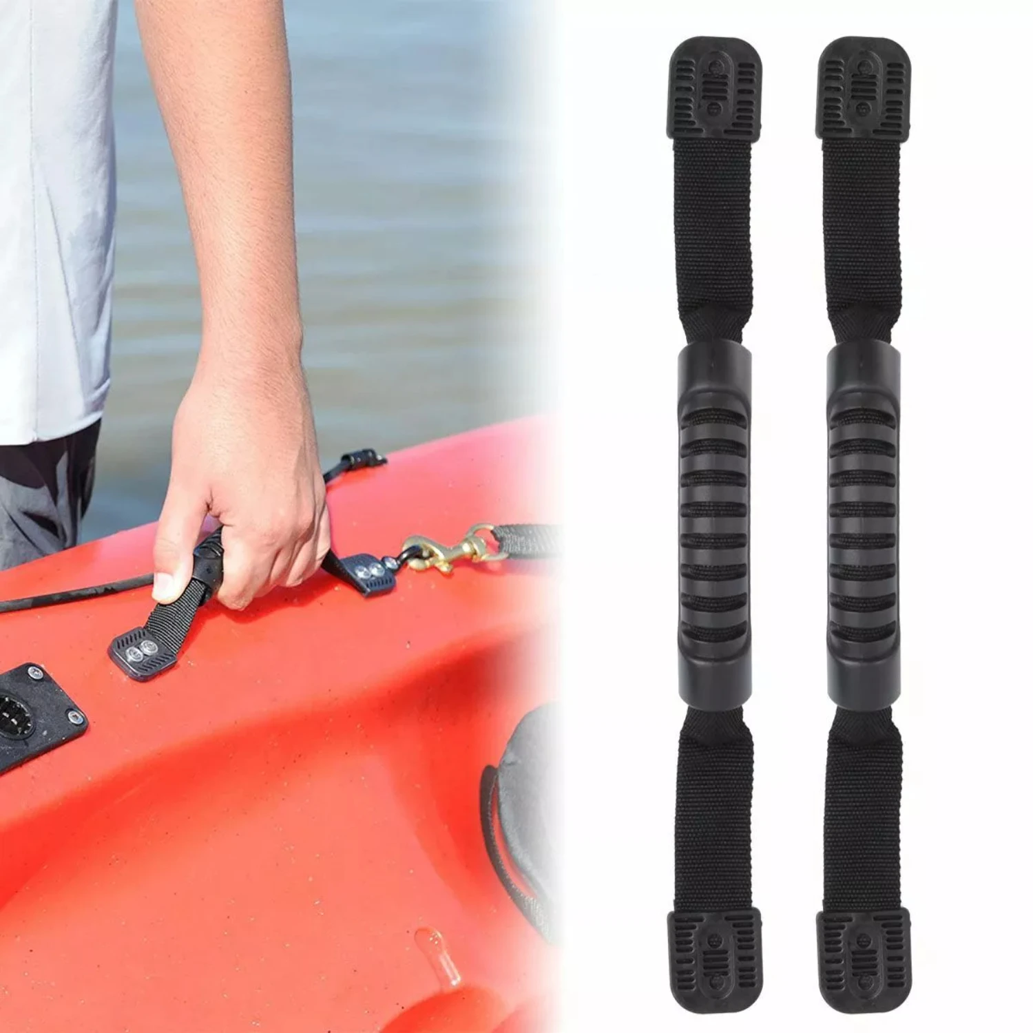 

4-pack Rubber Boat Luggage Side Mount Carry Handles Fitting for Kayak Canoe Boat