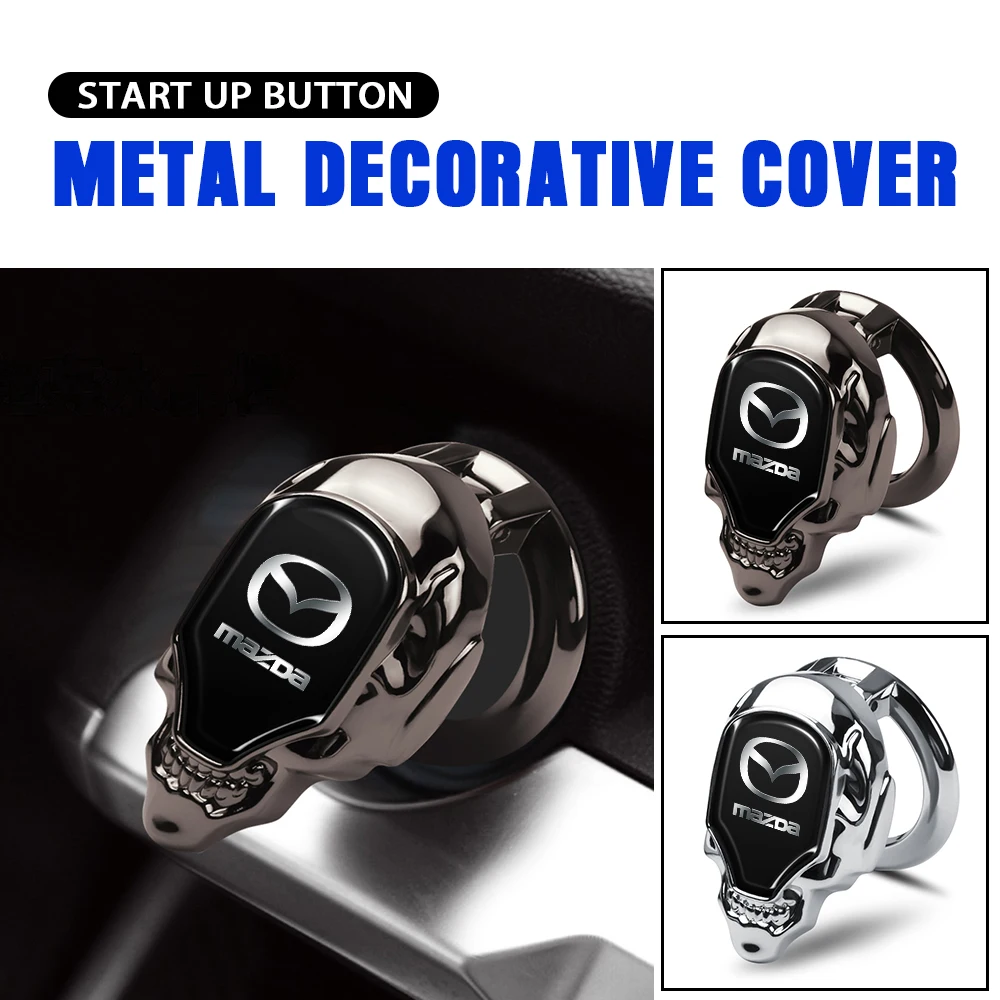 Car Interior Engine Ignition Start Stop Button Metal Cover Decoration For Mazda CX-3 Bk GJ GL CX-8 CX-5 MS Speed 6 2 3 CX30 MX-5