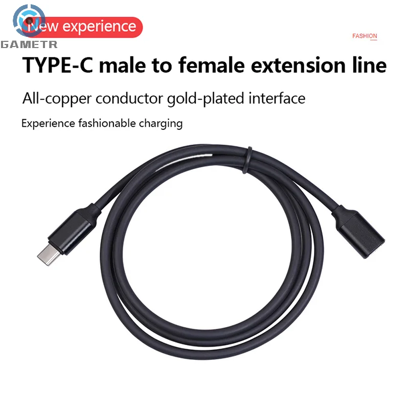 0.5/1M 60W 3A Type-C Male to Female Extension Cable 480Mbps USB-C Extensor Wire Connector Wholesale