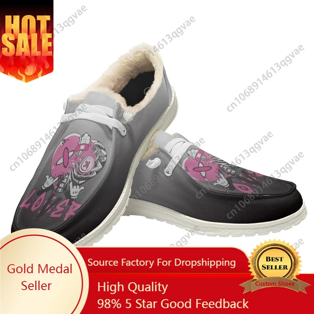 

Pink Loser Lover Pink Drip Heart Casual Shoes Plush Flat Shoe Men Woman Breathable Outdoor Lightweight Footwear Custom Shoe