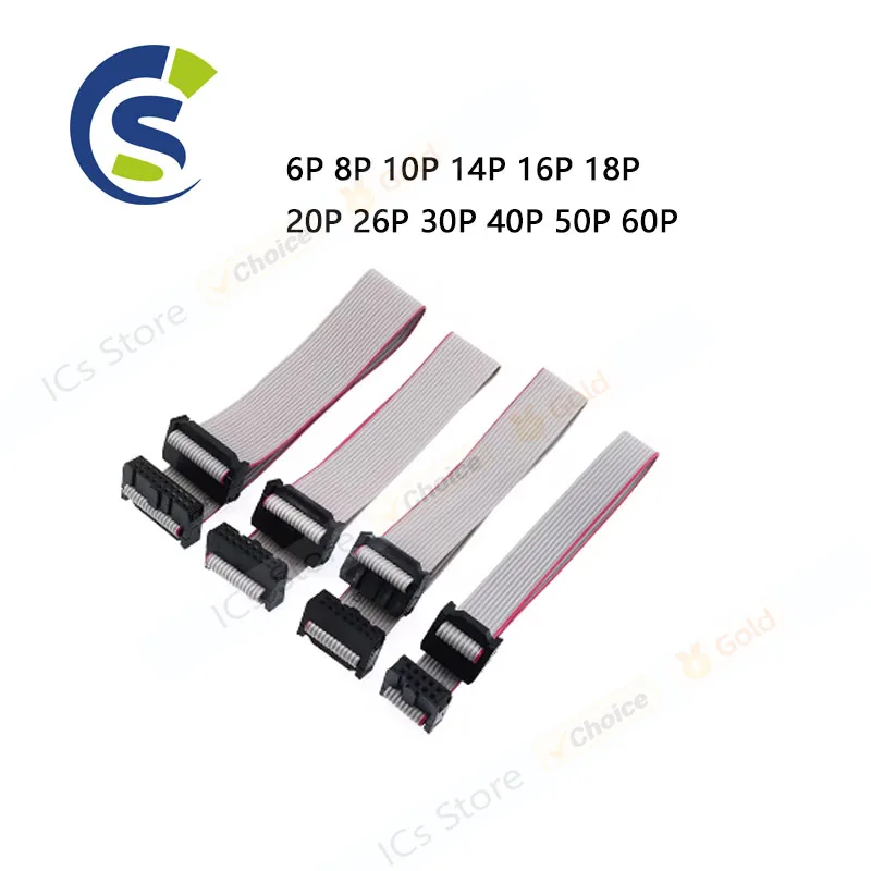 2pcs 6P 8P 10P 14P 16P 18P 20P 26P 30P 40P 50P 60P 2.54mm Gray cable JTAG AVR 15cm 20cm 25cm 30cm 40cm 50cm 60cm 80cm 90cm 100cm