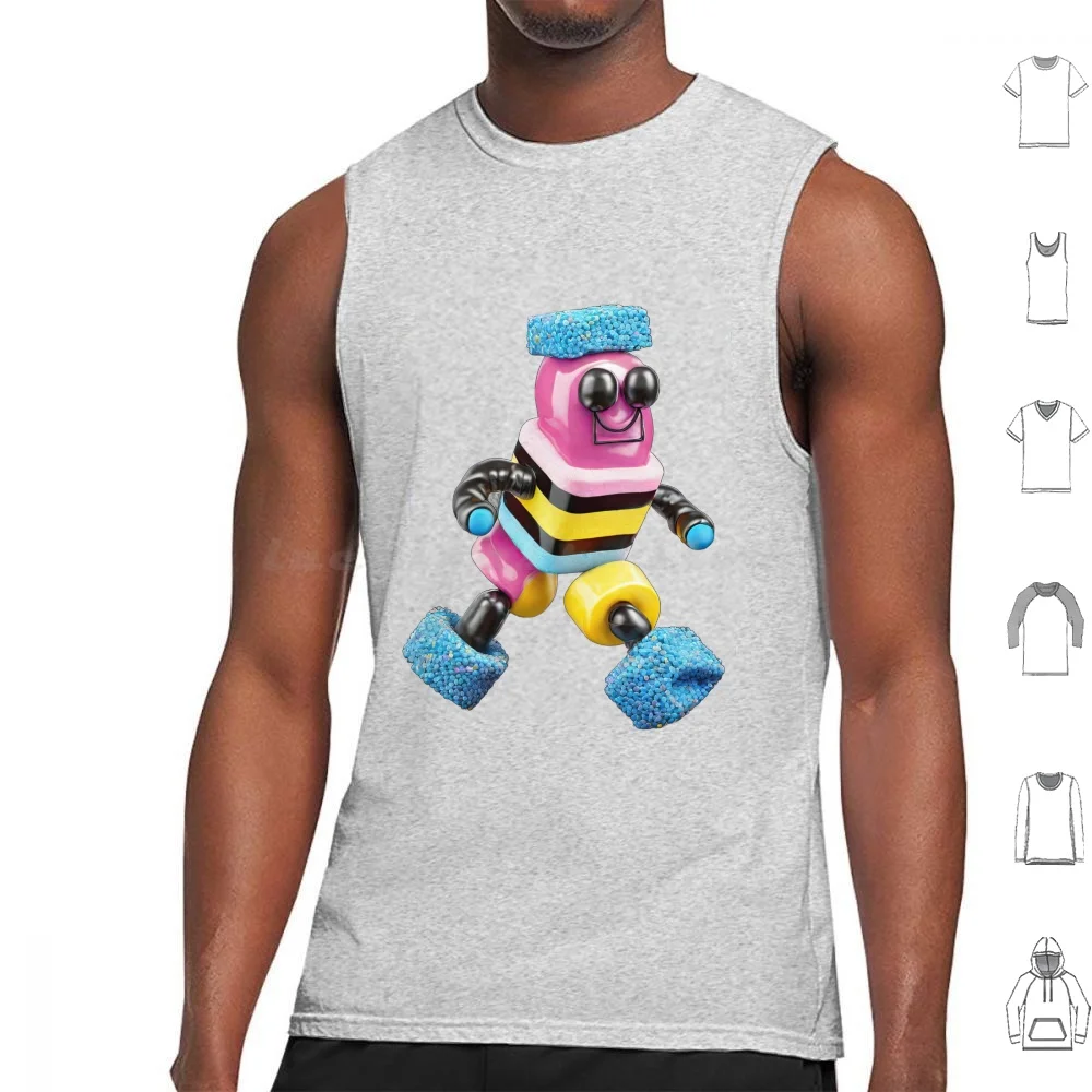 Liquorice Allsorts Man-Where's The Candy Tank Tops Print Cotton Licorice Liquorice Licorice Allsorts Liquorice Allsorts