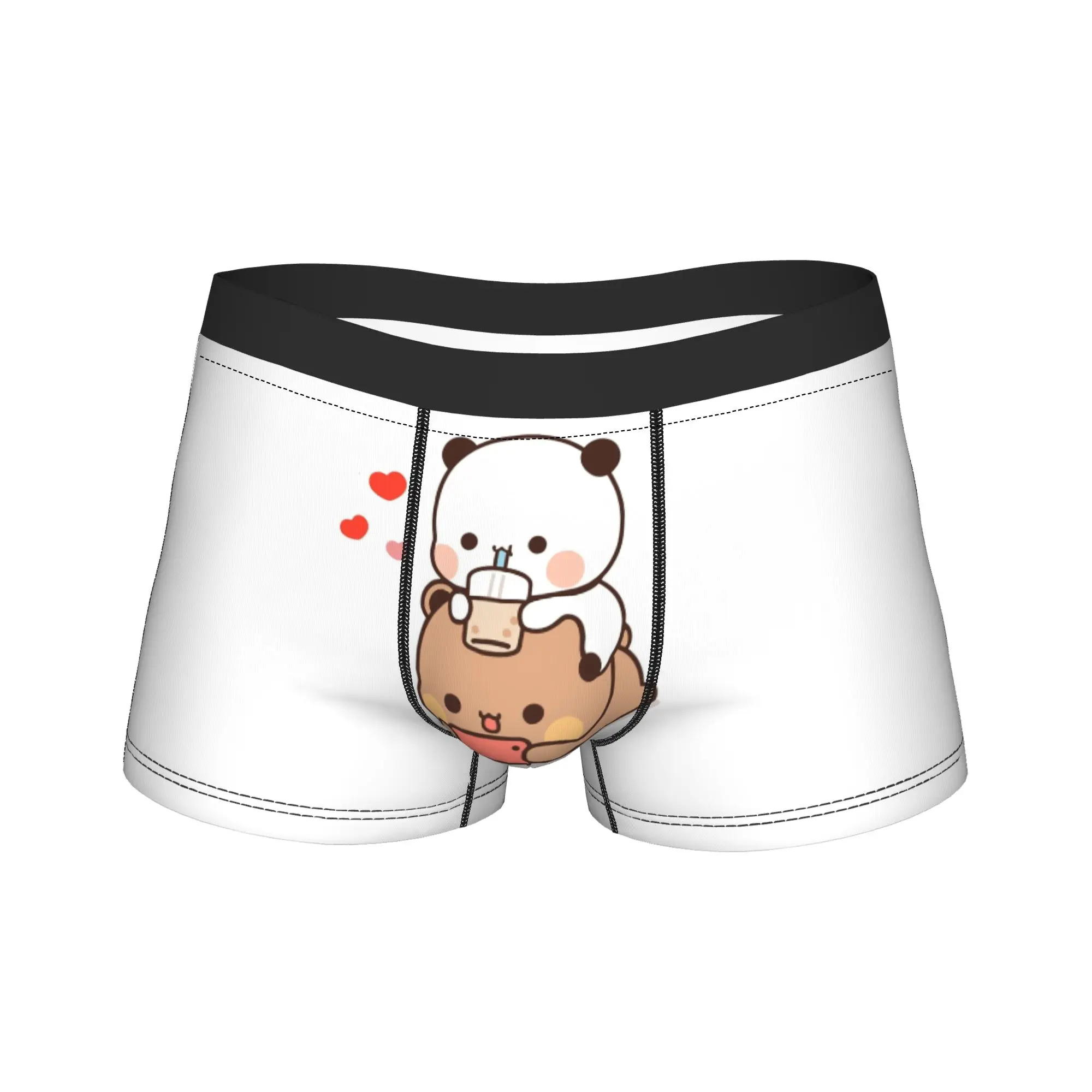 

Men Bubu Dudu Enjoying Time Boxer Briefs Shorts Panties Mid Waist Underwear Panda Bear Homme Novelty S-XXL Underpants