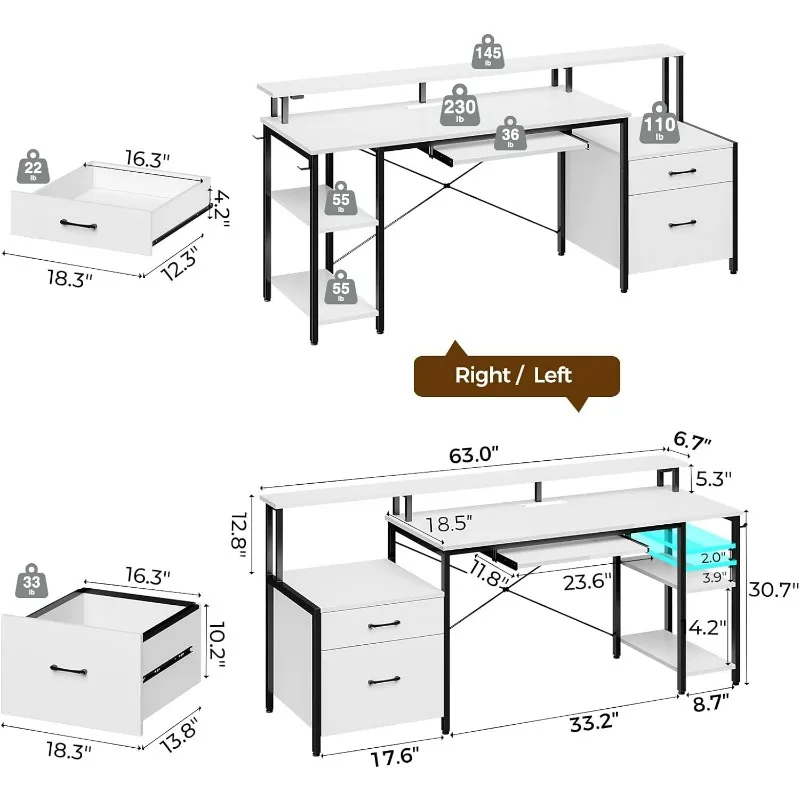 Rolanstar Computer Desk 63