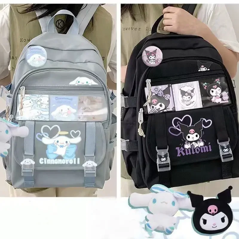 Sanrio Anime My Melody Kuromi Cinnamoroll Backpacks for Children Kawaii Toys  Internet Celebrity Niche Primary Korean Style Bag