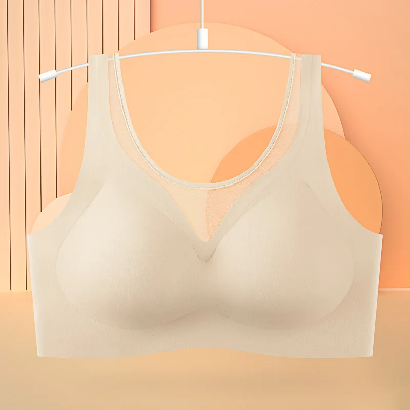 1pcs Women\'s Bra No Trace Breathable Bra No Steel Ring Breathable Comfortable Large Size Underwear Vest Bralette