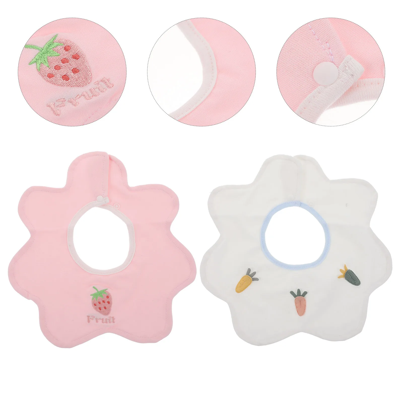 

2Pcs Baby Waterproof Cotton Newborn Saliva Towel Bib For Baby Eating Portable Drooling Feeding Home Lightweight Storage