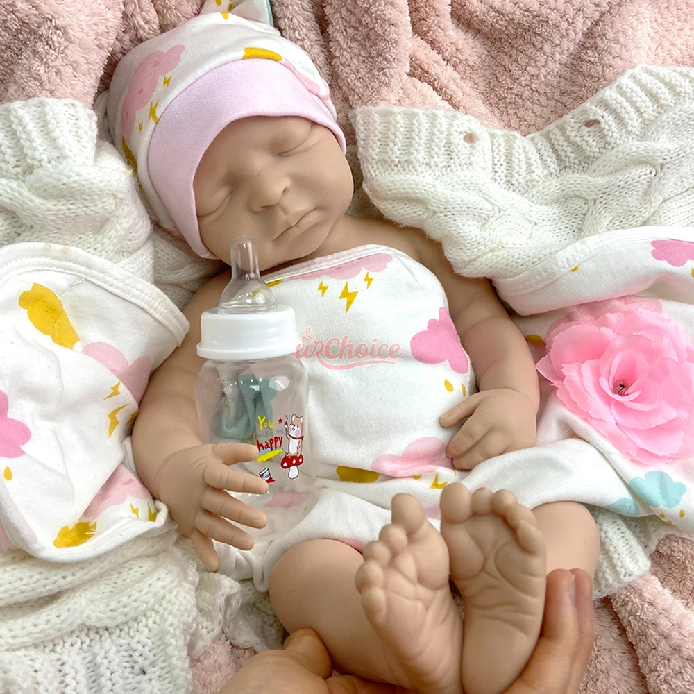 Muñeca realista de 17 pulgadas de España, muñeca Reborn de silicona para niña con piel pintada en 3D, muñeca realista para recién nacido, colección de juguetes para regalo