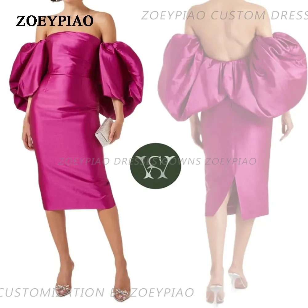 Po-Robe de Rhlongue en satin, tenue de cocktail, sans bretelles, manches cape, pour occasions formelles