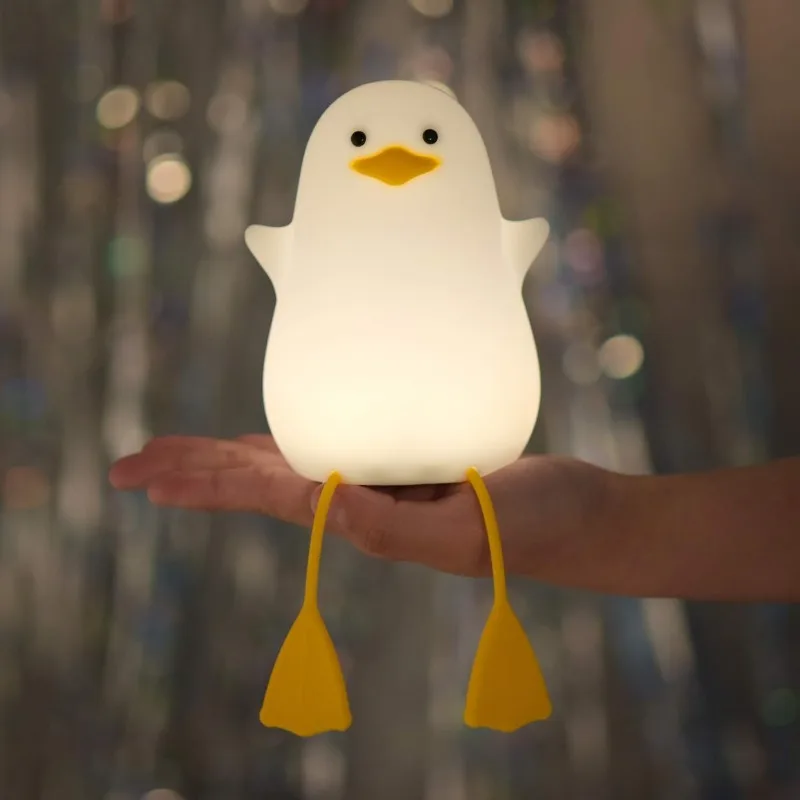 لطيف بطة ضوء الليل هدية للمراهقات Kawaii غرفة الديكور ضوء الليل لطيف عيد الميلاد النورس سيليكون ضوء الليل