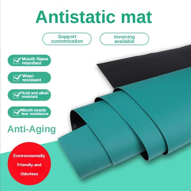 

1000*500*2mm Static Electricity Table Mat Rubber Work Maintenance Table Rubber Green Laboratory Tablecloth