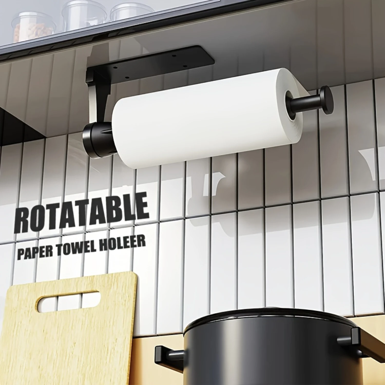 New stainless steel tissue holder with two installation methods, punching or self-adhesive, can be operated with one hand, conve