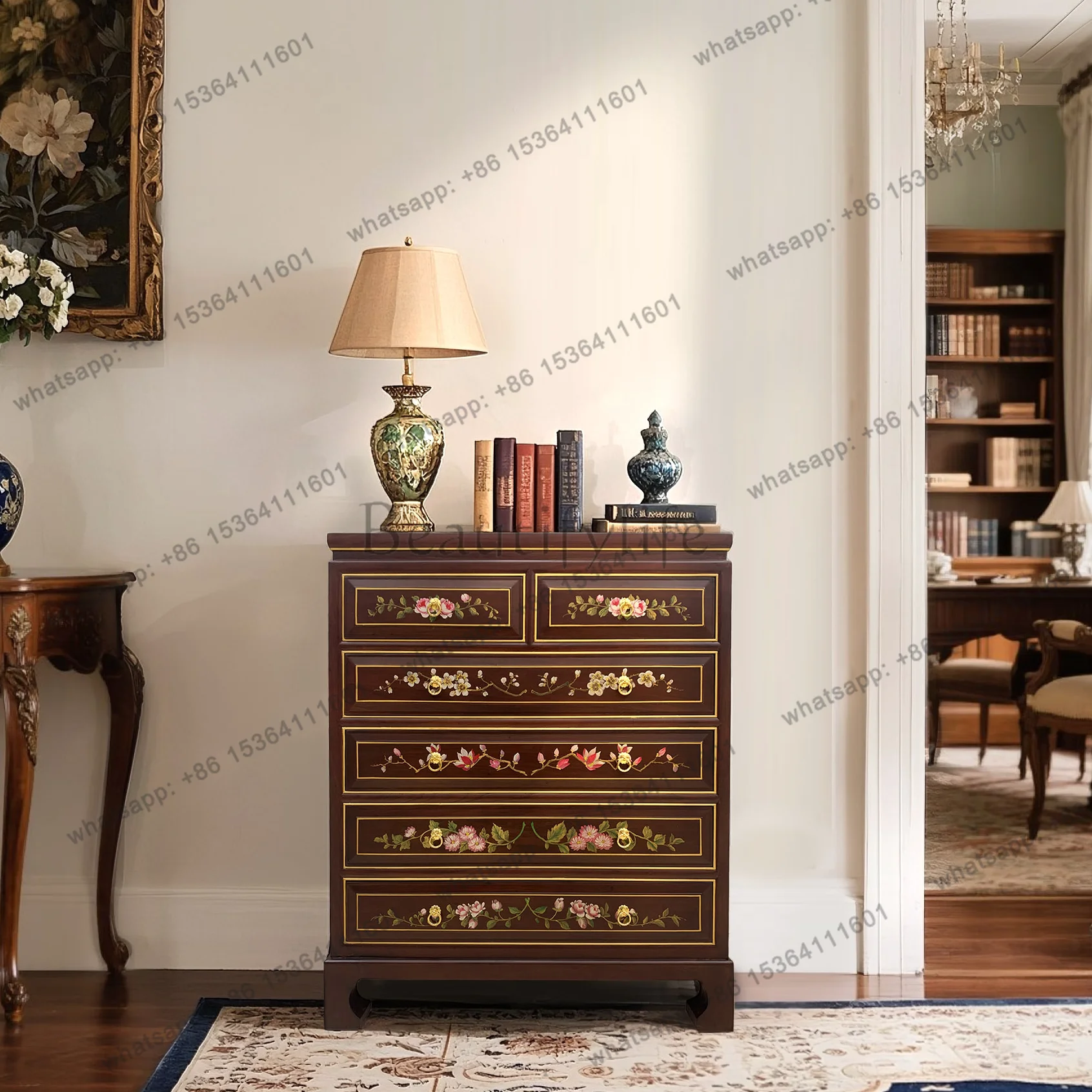 

New Chinese-style entrance storage cabinet Length 88 * Width 47 * Height 105cm