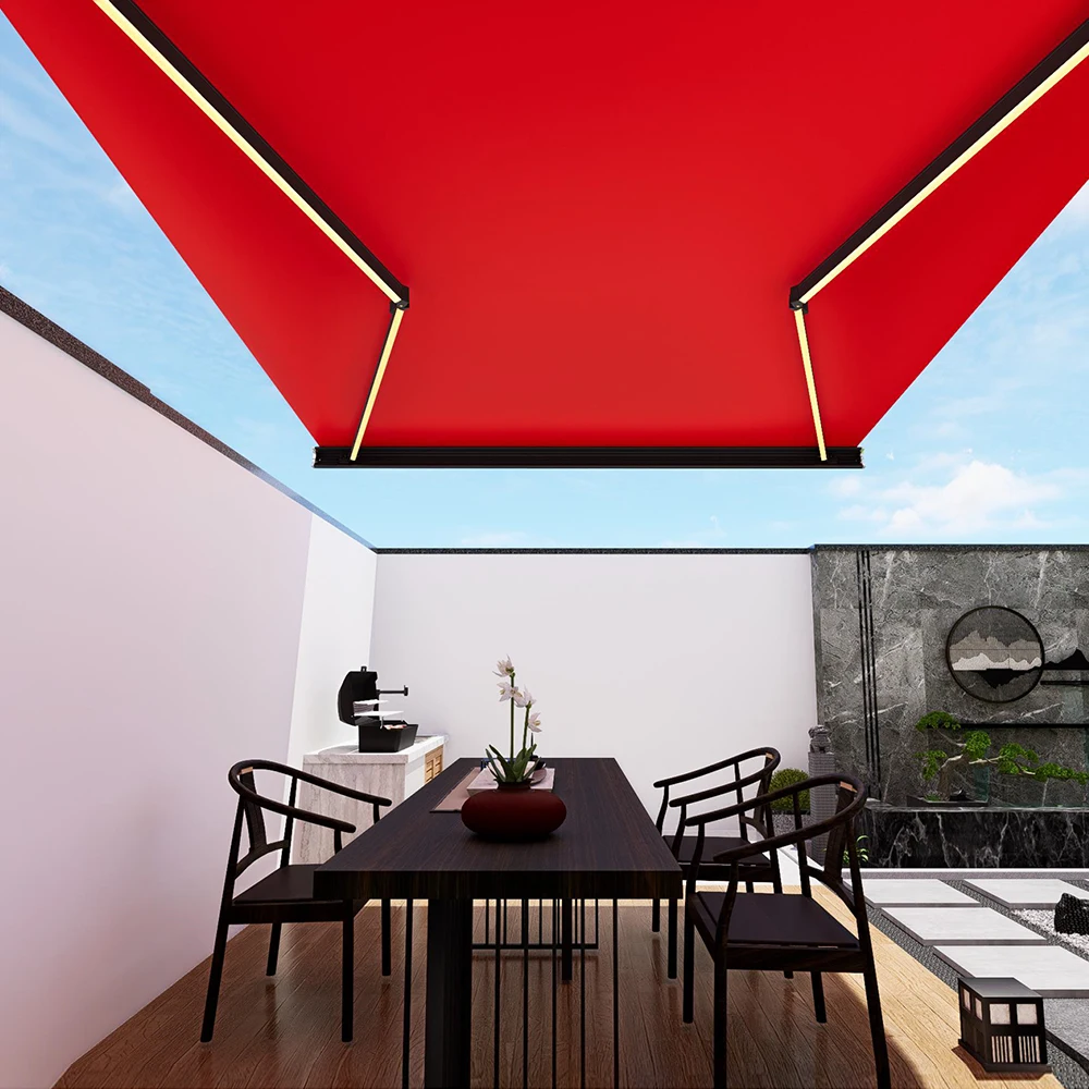 

Aluminum Heavy-Duty Retractable Awning | Motorized Full Box Outdoor Canopy