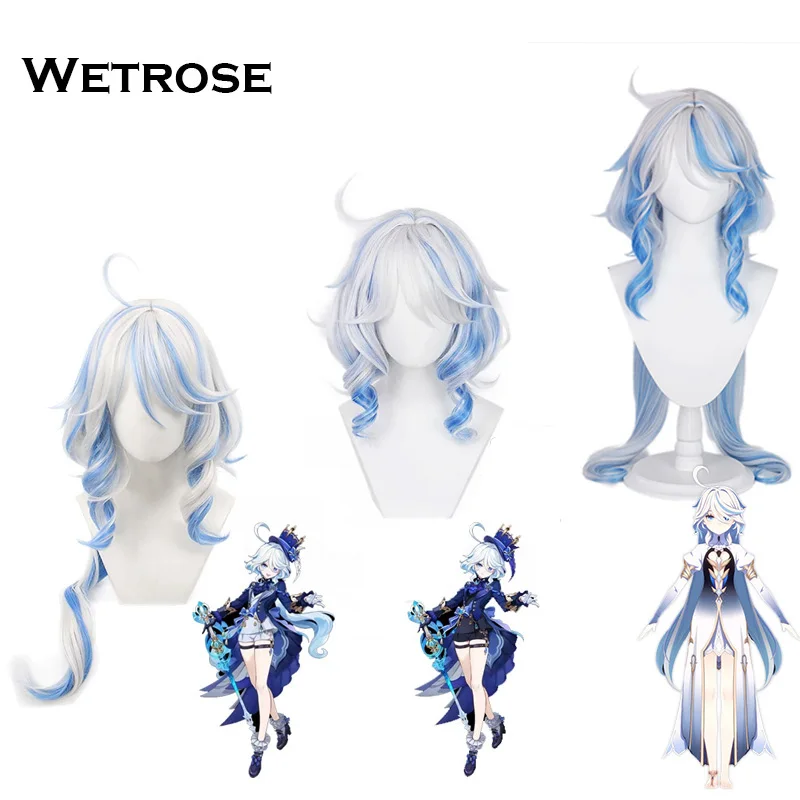 【Wetrose】 في المخزون Genshin تأثير بؤر فورينا فوكاروسو Furiina هيدرو الله أرشون تأثيري ازياء مجموعة كاملة لعبة هالوين Focalors Furina Pneuma Ousia Black