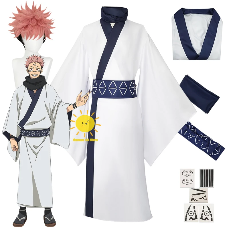 Anime Ryomen Sukuna Cosplay König von Damned Cosplay Kostüme Kimono Tattoo Anzüge Jujutsu Kaisen Halloween Karneval Cos Erwachsene Männer