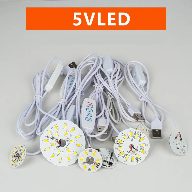 10Pcs 5V USB Led Modulator Lamp Dimming Controller Switch Light Beads 1.5Meter Cable Power Wire Night Light