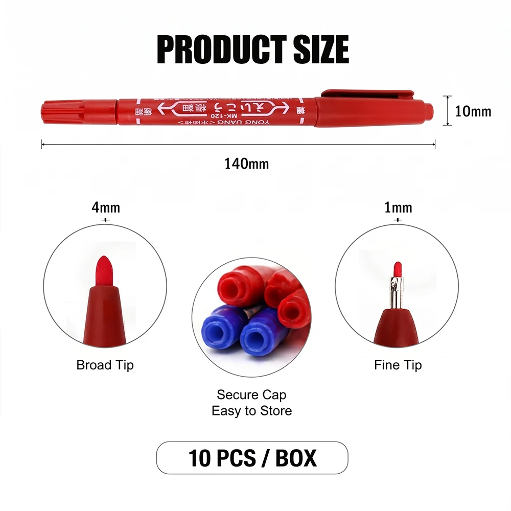 Tattoo Skin Marker Pen Oil Based Waterproof Fine Broad Tip Permanent Markers for Tattoo Eyebrow Lip Skin Marker Pen Accessories