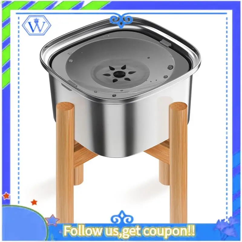 

Простая в использовании приподнятая миска для воды для собак объемом 3 л, поднятая миска для воды для собак из нержавеющей стали на 101 унций, без пролития, большая вместительная миска для корма для собак, медленная