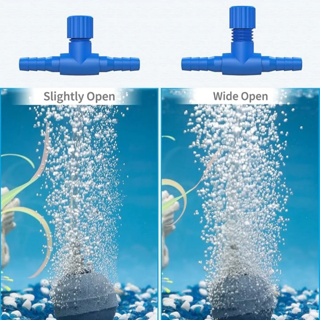 10pcs 4mm Aquarium Oxygen Pump Air Control Valves Plastic T Shaped Single Way Air Flow Regulator Portable Fish Tank Accessories