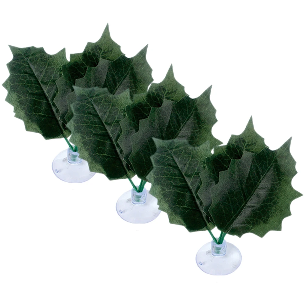 

3pcs Fish Tank Accessories Decorative Aquarium Vivid Resin Faux Plants Replaceable Wear Resistant Household Aquarium Decor Safe