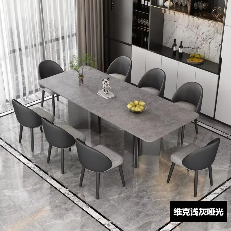 High-end Italian slate dining table simple modern small household extremely simple rectangular dining table