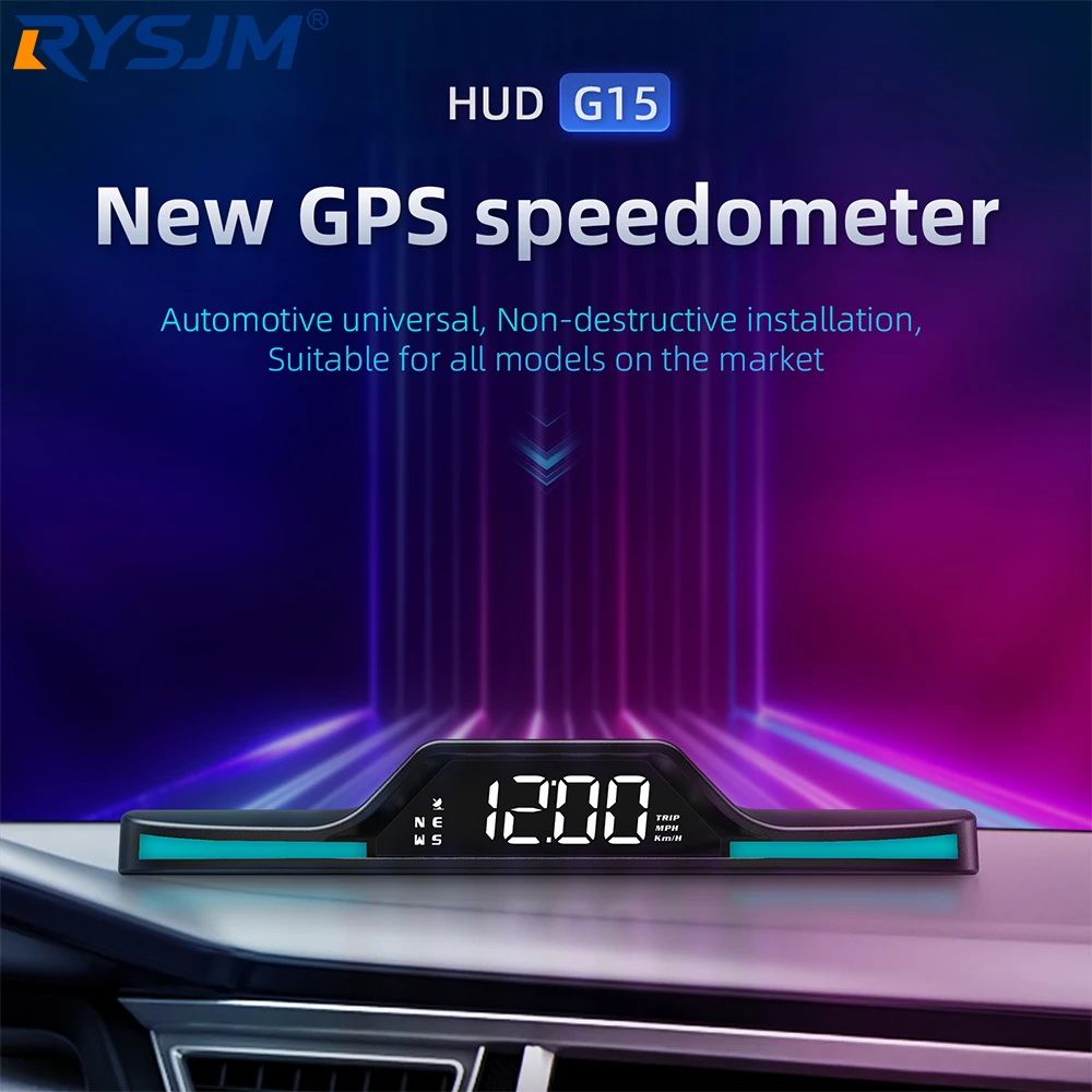 G15 Car GPS Speedometer HUD Head Up Display Overspeed Alarm Satellite Number Speed Clock On-board Computer Universal For All Car