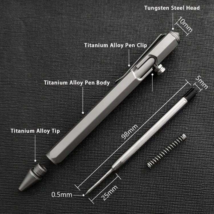 Titanium Alloy Tactical Pen Gel Pen Tungsten Steel Broken Window Weapon Pen Signature Pen Business High-grade