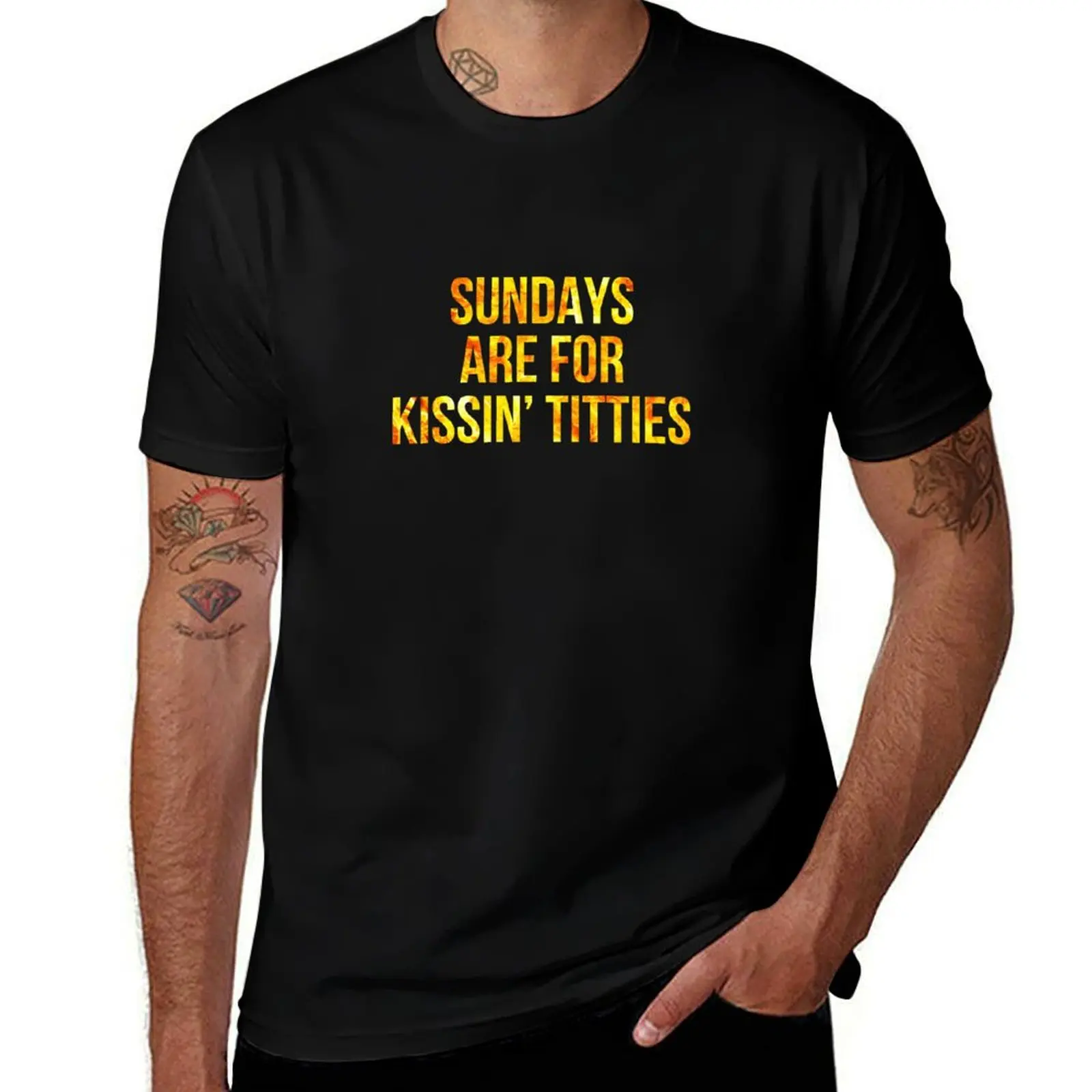 Sundays Are For Kissin' Titties Mitch Trubisky Era T-Shirt Casual Basic Short Sleeve T-Shirt