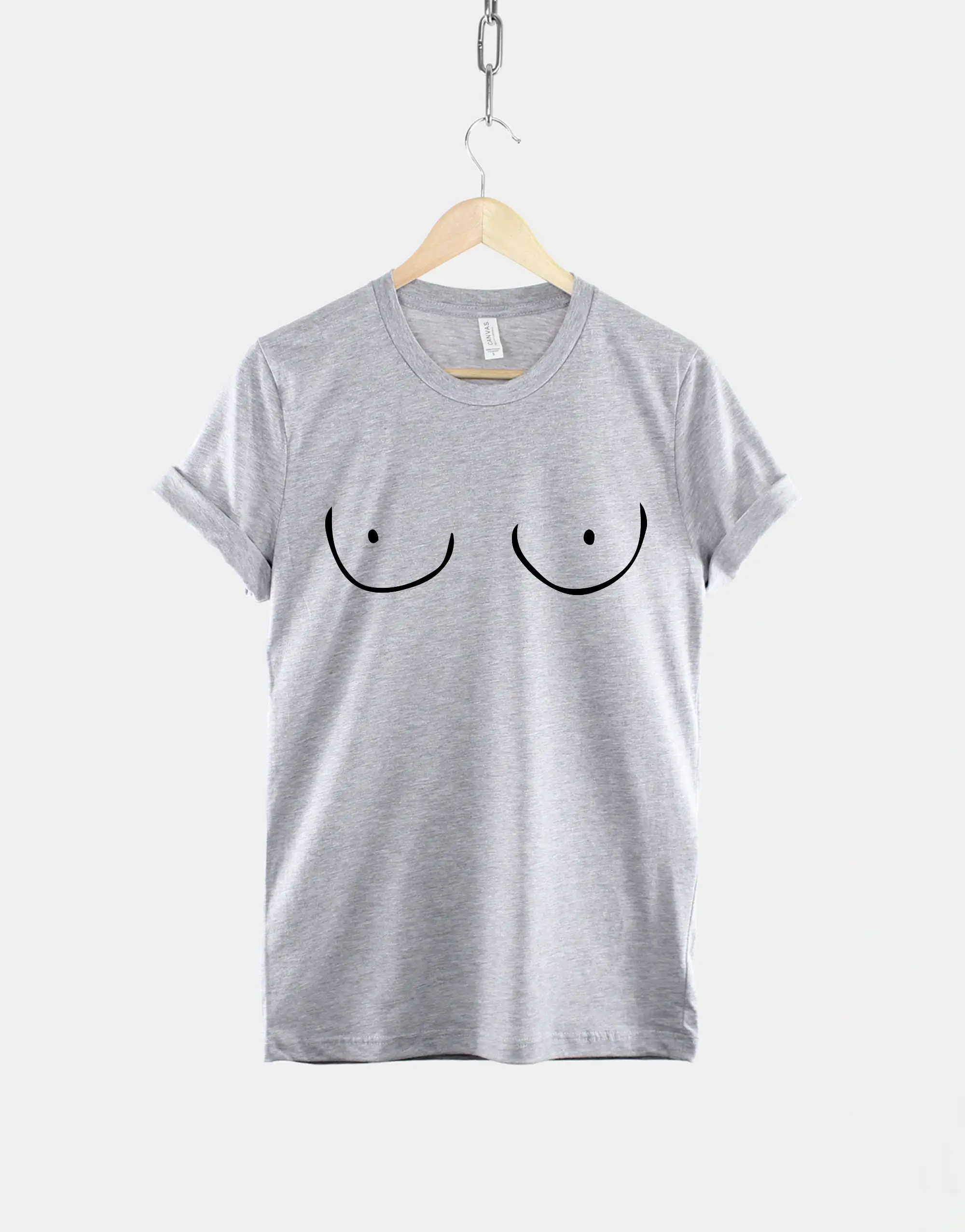 Womens Fun Boobies Shirt, Boobs T-Shirt - Womens Fun Boobies Shirt - Boob TShirt - Cartoon Hand Drawn Titties Shirt