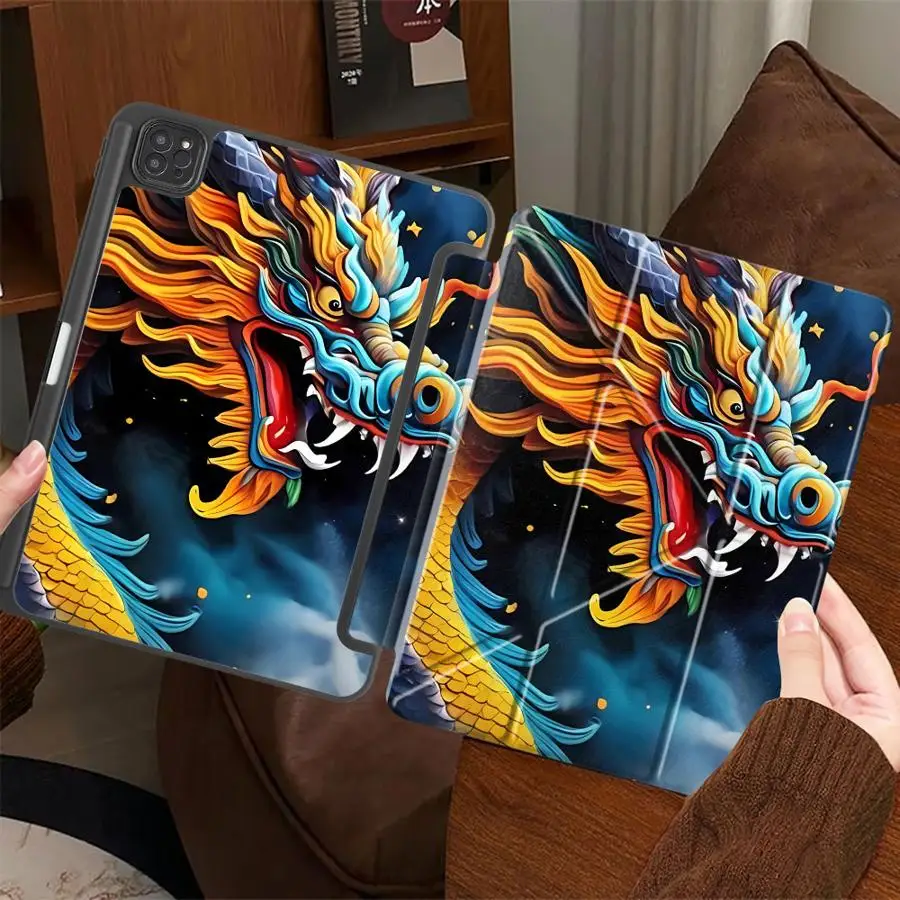

Holder Cover Tablet Case For iPad Air 4 5 M3 M2 M4 11inch Mini 6 7 Pro 11th 10th 9th 8th 7th 12.9inch Pro 2025 Colorful Dragon