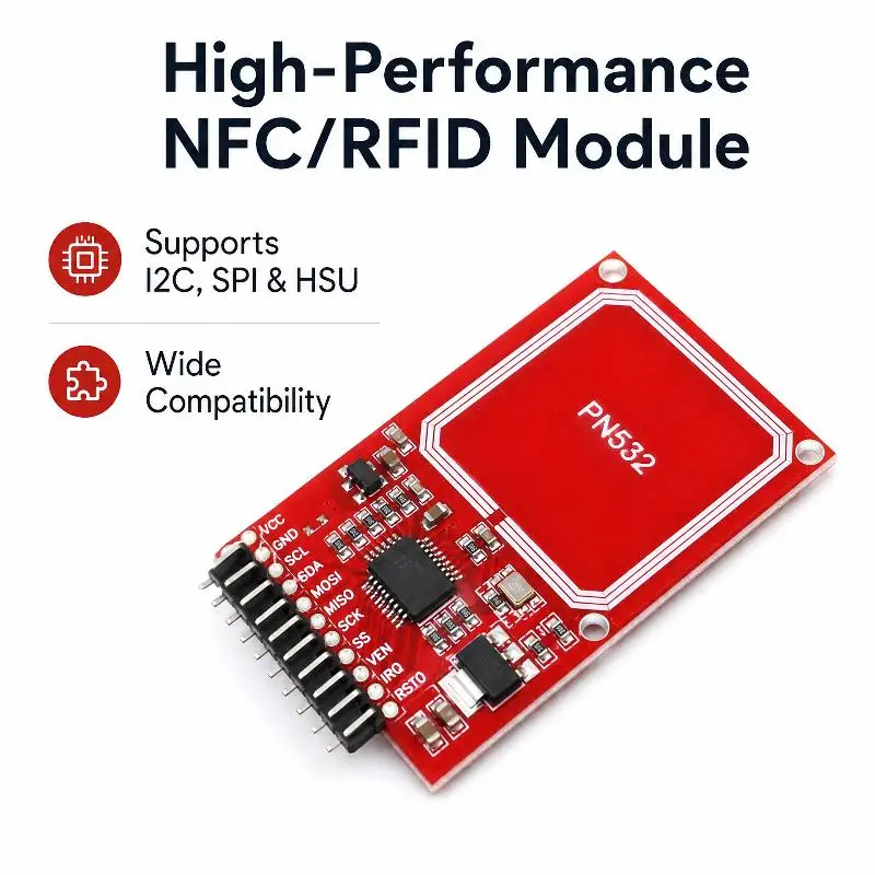 PN532 NFC RFID Reader Writer CV3 Module Built-in Antenna Supports I2C SPI HSU for Access Card Clone  Development Use view 6