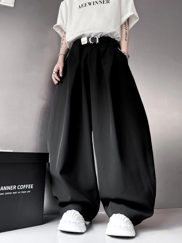 

Свободные мужские рабочие брюки в корейском стиле, повседневные летние джинсы прямого кроя для подростков