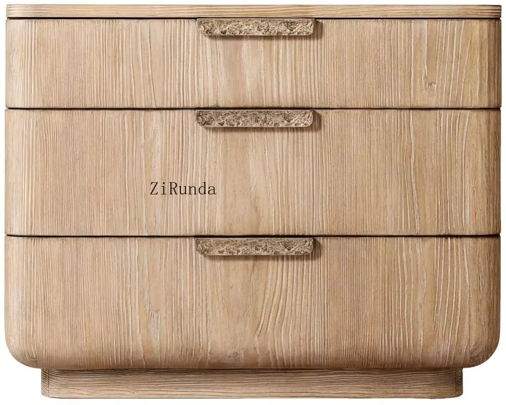 R retro style three-drawer bedside table, luxury French bedside table, home furniture, exquisite apartment locker