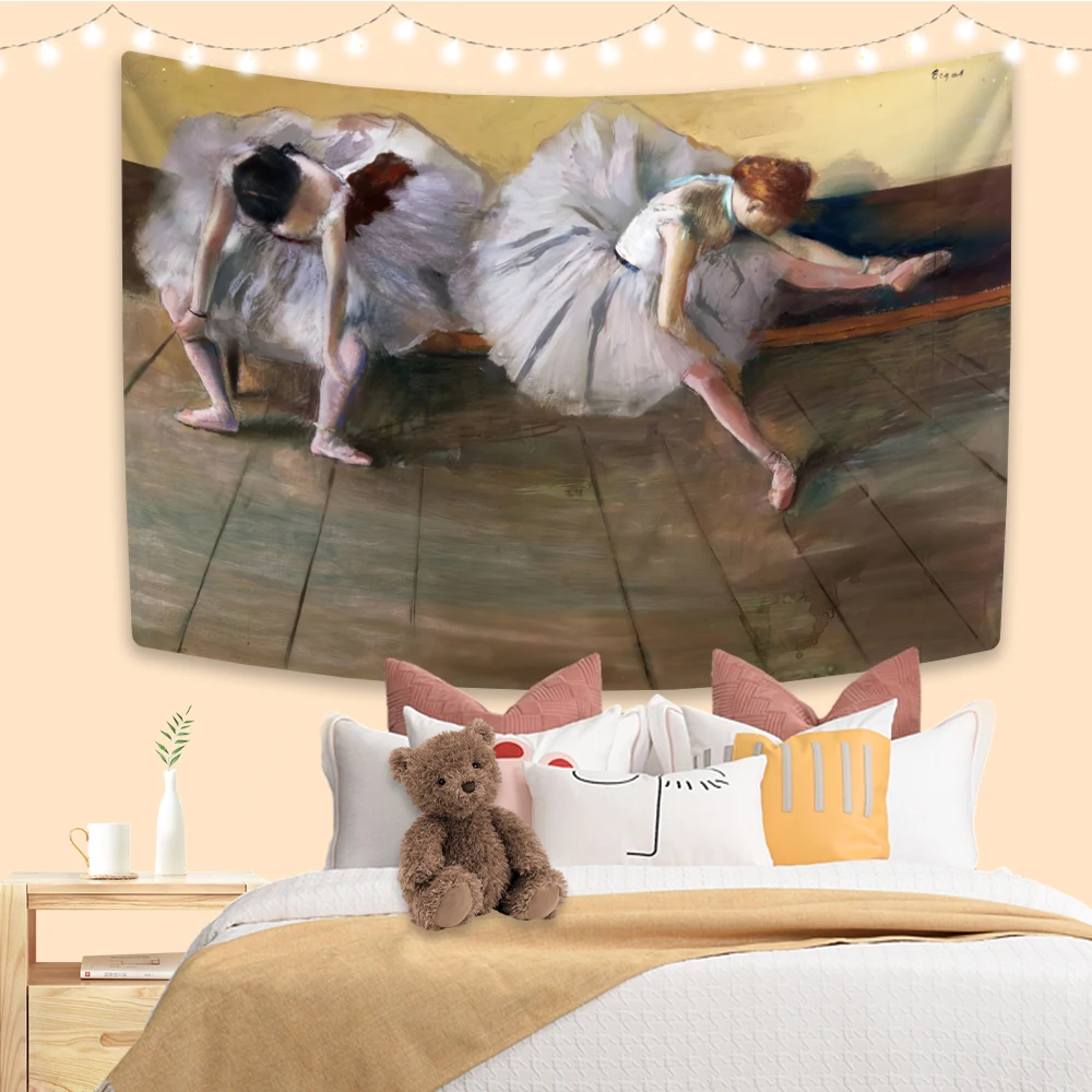 Impression Edgar Degas Tapestry Oil Painting Printed Living Room Decor Wall Hanging Covering Blanket Beach Mat