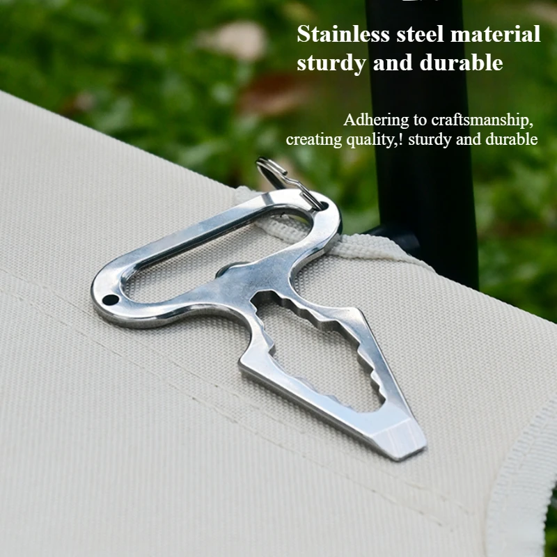 1Pc Stainless‑Steel EDC Keychain Tool Multifunctional Bottle‑Opener Spike Portable Outdoor Camping Self‑Defense Accessory