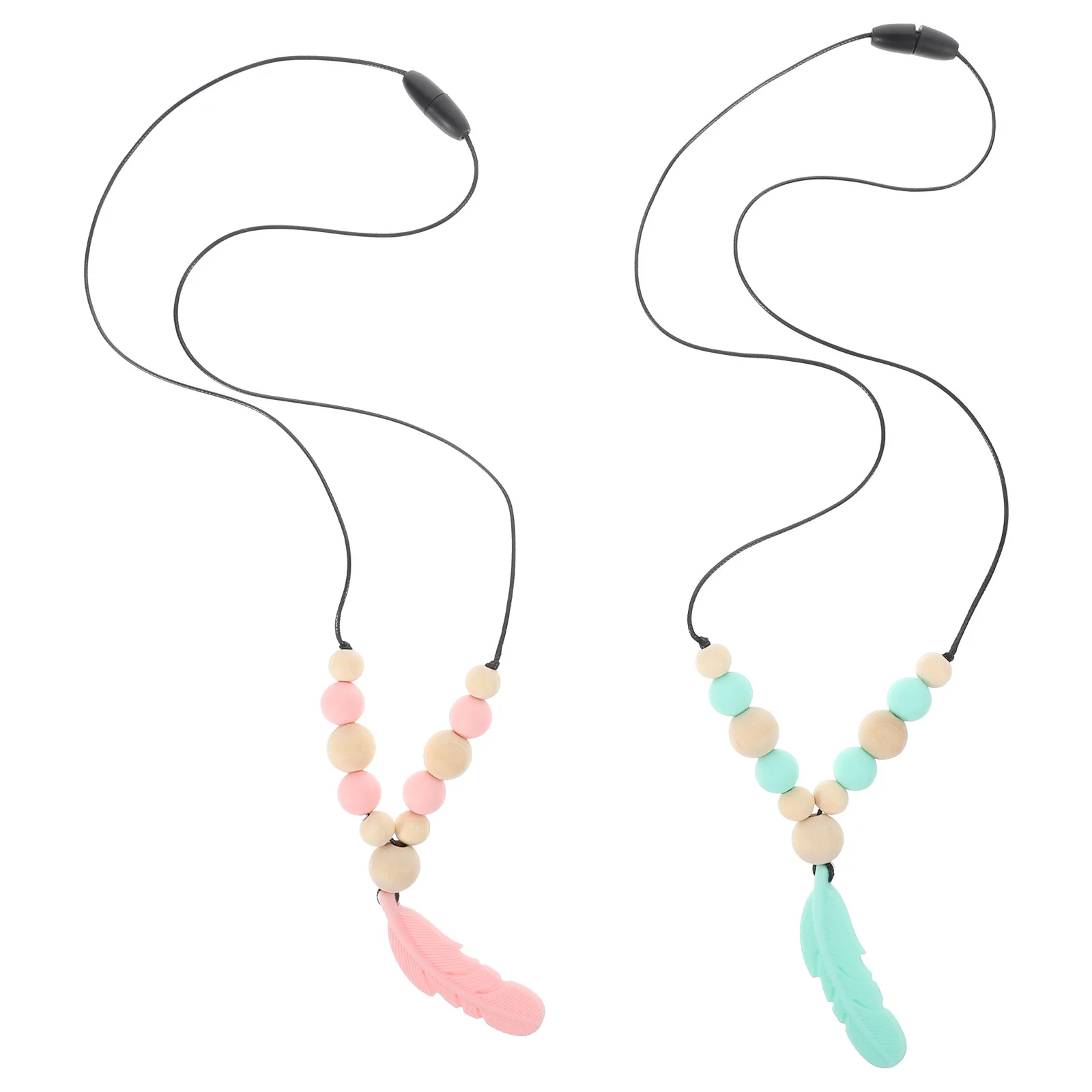 2 pçs silicone mastigar colares bebê infantil criança macio leve sensorial dentição colares mastigável colar sensorial
