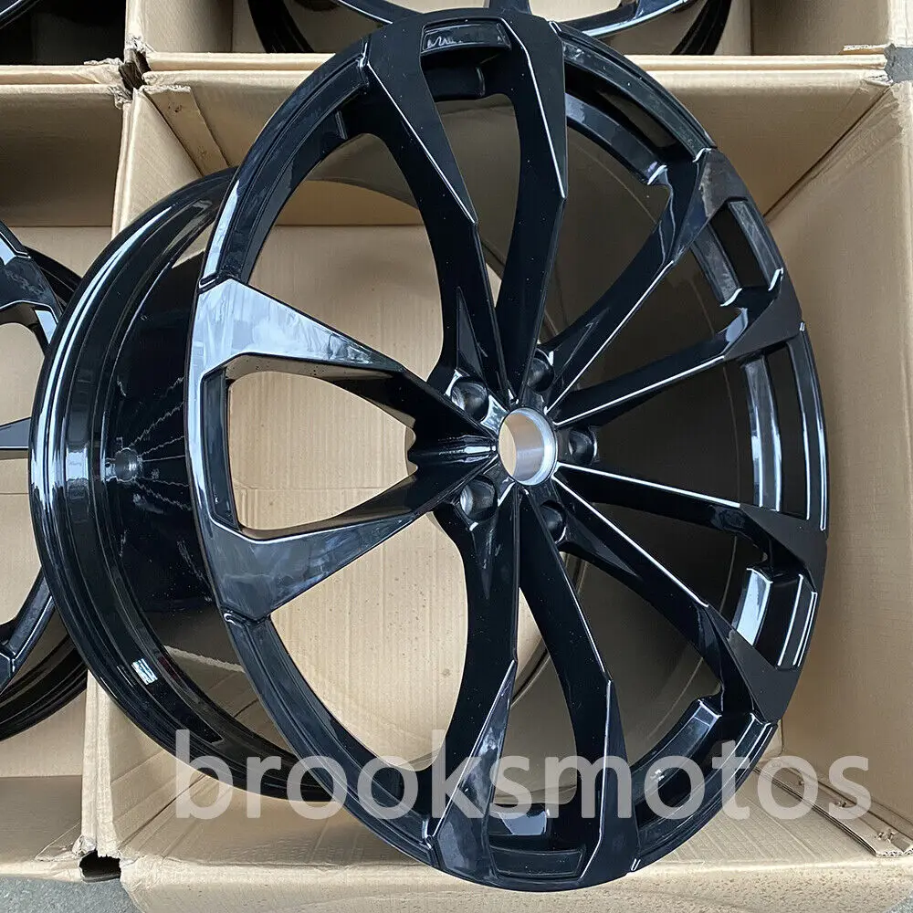 23" TWIN 5 SPOKE GLOSS BALCK STYLE FORGED WHEELS RIMS FIT 2016+ AUDI SQ7 Q8 RSQ8