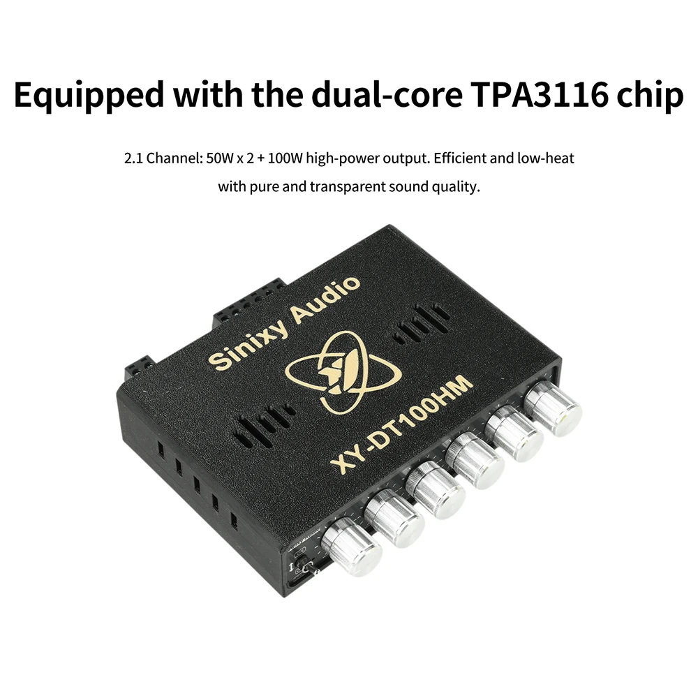 New TWS 2.1 Channel Bluetooth Digital Amplifier Board XY-DT100HM 50Wx2+100W DC 12-24V Dual Core TPA3116 Chip for Home DIY Audio
