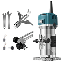 800W 6.35MMElectric Trimmer Wood Milling Trimming Engraving Slotting Machine Woodworking Router Power Tool with Milling Cutters