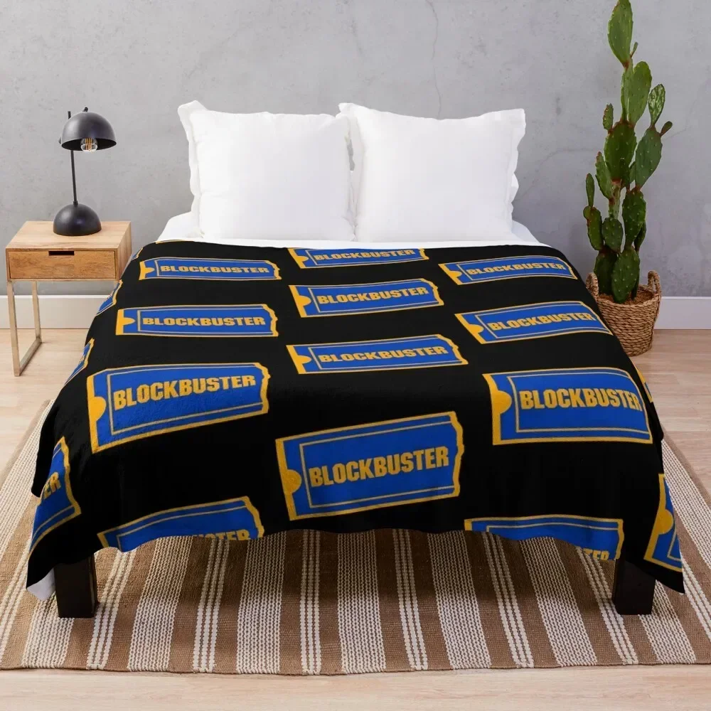 Blockbuster Logo Throw Blanket blankets and throws Retros Soft Beds Blankets